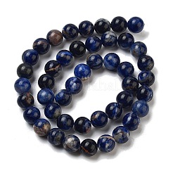 天然南アフリカソーダライトビーズ連売り  ラウンド  8mm  穴：1mm  約45~50個/連  15.7インチ&nbsp;LS-G-S259-35-8mm