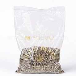 MIYUKIラウンドロカイユビーズ  日本製シードビーズ  8/0  メタリックカラー  （rr457)メタリックダークブロンズ  3mm  穴：1mm  約19000~20500個/ポンド&nbsp;SEED-G008-RR0457