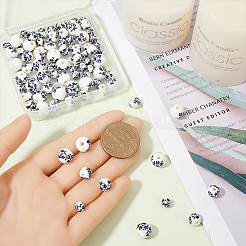 100Pcs Handmade Printed Porcelain Beads Sets&nbsp;PORC-SP0001-06A