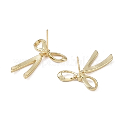 Rack Plating Bowknot Brass Stud Earrings for Women&nbsp;EJEW-NH0002-03G