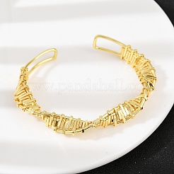 Twisted Brass Cuff Bangles for Women&nbsp;BJEW-C112-02G