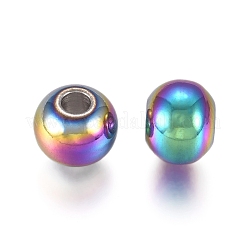 イオンプレーティング（IP）304ステンレスビーズ  ロンデル  虹色  8x7mm  穴：2.5mm&nbsp;STAS-D233-08M-B