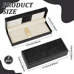 Rectangle PU Leather Pen Storage Boxes&nbsp;LS-CON-WH0107-33B