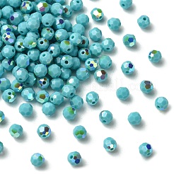 プレシオサ®クリスタルビーズ  チェコクリスタル  451 19 602 ラウンド  63030 200 ターコイズab  4mm  穴：1mm&nbsp;X-PRC-BB4-63030-200