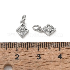 Brass Micro Pave Clear Cubic Zirconia Charms&nbsp;CU-CBA746B-04P