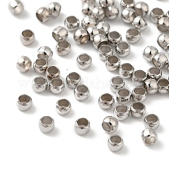 ラックメッキ真鍮製ビーズ  カドミウムフリー＆鉛フリー  長持ちメッキ  ロンデル  プラチナ  2x1.5mm  穴：1.2mm  約1250個/20g&nbsp;KK-G504-01P