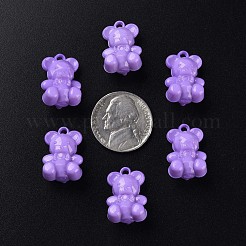 オペークアクリルパーツ  クマ  紫色のメディア  20x13.5x10.5mm  穴：1.4mm  約400個/500g&nbsp;MACR-S373-113-A04