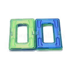 DIYプラスチック磁気ビルディングブロック  3dビルディングブロック建設プレイボード  おもちゃのギフトアクセサリーを作る子供たちのために  長方形  ランダム単色またはランダム混色  59x34x5.5mm&nbsp;DIY-L046-10