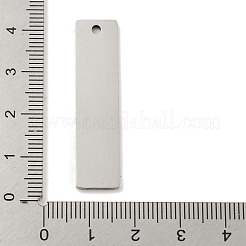 変色しない201ステンレススチールの大きなペンダント  キングの文字が入った長方形のチャーム  ステンレス鋼色  40x10x1.5mm  穴：2mm&nbsp;STAS-L079-027I-P