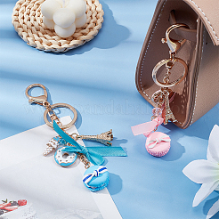 2Pcs 2 Colors Cute Sweet Macaron Cake Resin Keychain&nbsp;KEYC-WR0001-43