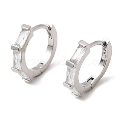 Brass Pave Cubic Zirconia Hoop Earrings&nbsp;EJEW-G471-09P-01