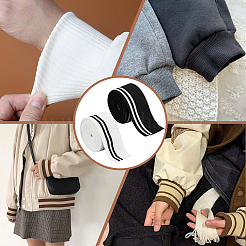4Pcs 2 Colors 95% Elastic Fiber & 5% Spandex Stripe Pattern Polyester Ribbing Fabric for Cuffs&nbsp;OCOR-BC0006-50
