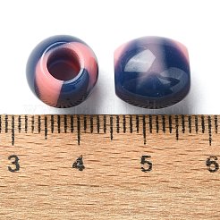 ツートン樹脂ヨーロピアンビーズ  大きな穴バレルビーズ  ピンク  11.5x11x11mm  穴：5mm&nbsp;RESI-U008-06C