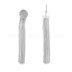Brass Tassel Dangle Stud Earrings for Women&nbsp;EJEW-G322-25P
