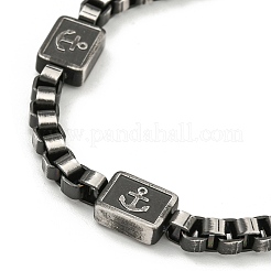 304 Stainless Steel Enamel Box Chain Anchor Link Bracelets for Women&nbsp;BJEW-G717-15B