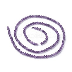 天然石アメジストビーズ連売り  多面カット  ラウンド  2~2.5mm  穴：0.5mm  約180~200個/連  14.5~16.1インチ（37~41cm）&nbsp;G-F619-12-2mm