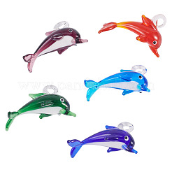 5Pcs 5 Colors Handmade Lampwork Pendants&nbsp;LAMP-TA0001-66