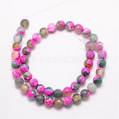 Natural Fire Crackle Agate Bead Strands&nbsp;G-K166-06F-8mm-12