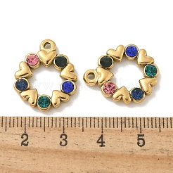 304 Stainless Steel Rhinestone Pendants&nbsp;STAS-I322-57G