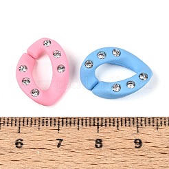 Opaque Spray Opaque Spray Painted Acrylic Crystal Rhinestone Linking Rings&nbsp;OACR-T031-01M-B