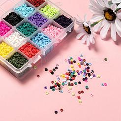 15 Colors Handmade Polymer Clay Beads&nbsp;CLAY-JP0001-04-4mm