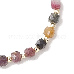 Cube Natural Gemstone & Electroplate Non-magnetic Synthetic Hematite Beaded Stretch Bracelets for Women&nbsp;BJEW-JB13355