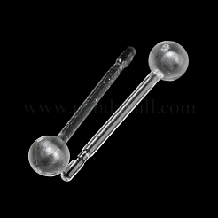 樹脂スタッドピアスパーツ  ボール  透明  14mm  ピン：0.8mm&nbsp;X1-FIND-H046-10
