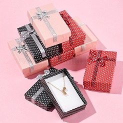 12色の厚紙紙ジュエリーセットボックス3個  リングのために  ネックレス  中に黒いスポンジを入れて  長方形  ミックスカラー  8x5x2.5cm  4個/カラー&nbsp;CBOX-FS0001-02
