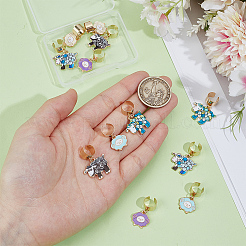 12Pcs 6 Style Alloy Enamel Stethoscope Pendant Decorations&nbsp;HJEW-OC00170