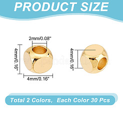 60Pcs 2 Colors 304 Stainless Steel Spacer Beads&nbsp;STAS-UN0053-74