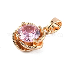 Brass Pave Cubic Zirconia Pendants&nbsp;KK-E795-26KCG-01