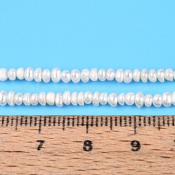天然養殖淡水パールビーズ連売り  ナゲット  乳白色  1~2x2.5~3x2.5~3mm  穴：0.3~0.4mm  約95~107個/連  7.28~7.48''（18.5~19センチメートル）&nbsp;PEAR-T006-17