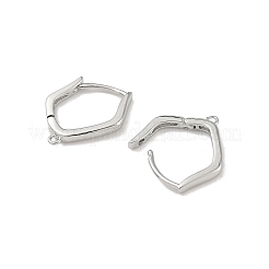真鍮製パーツ  カドミウムフリー＆ニッケルフリー＆鉛フリー  プラチナメッキ  16x13x1.5mm  穴：1mm&nbsp;KK-D377-01P