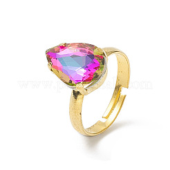 Glass Rhinestone Adjustable Rings&nbsp;RJEW-JR00558