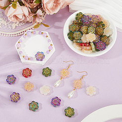 60Pcs Baking Paint and Golden Metal Enlaced Glass Beads&nbsp;DGLA-PA0001-07