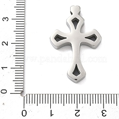 イースター 304 ステンレス ペンダント  切り抜きクロスチャーム  ステンレス鋼色  30.5x20.5x4.5mm  穴：3.5mm&nbsp;STAS-G384-01D-P