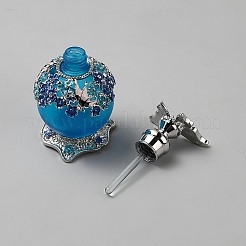 Glass with Zinc Alloy Perfume Bottles&nbsp;AJEW-WH20006-541A