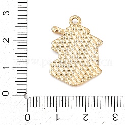 コーヒー器具合金エナメルペンダント  ゴールドカラー  ブラック  25.5x18x2.5mm  穴：2mm&nbsp;ENAM-F159-01C