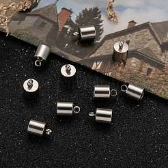 変色しにくい304ステンレススチールコードエンド  ステンレス鋼色  10x7mm  穴：2.2mm  6mm内径&nbsp;STAS-E020-7
