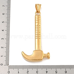 イオンプレーティング（IP）304ステンレススチールビッグペンダント  ハンマーチャーム  ゴールドカラー  59.5x30x7mm  穴：9x5mm&nbsp;STAS-D110-02G