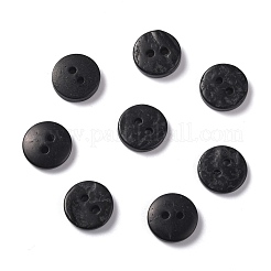 2穴  ココナッツボタン  フラットラウンド  ブラック  12~12.5x2~3mm  穴：1.5~1.8mm&nbsp;BUTT-C001-01B
