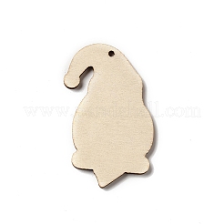 クリスマス片面プリント木製ビッグペンダント  ノームチャーム  カラフル  54x37x26mm  穴：2mm&nbsp;WOOD-H102-01A