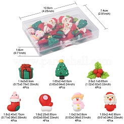 28Pcs 7 Styles Christmas Theme Opaque Resin Cabochons&nbsp;CRES-FS0001-08