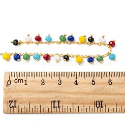 3.28 Feet Handmade Glass Beaded Chains&nbsp;X-AJEW-P061-A03