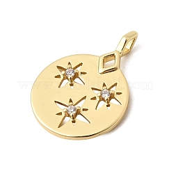 Brass Micro Pave Clear Cubic Zirconia Pendants&nbsp;KK-H267-095G