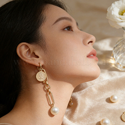 Coin Iron Tassel Stud Earrings&nbsp;LI8396-1