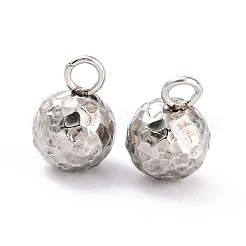 変色しにくい304ステンレススチールチャーム  ラウンド  テクスチャ  ステンレス鋼色  9x6mm  穴：1.8mm&nbsp;LS-X-STAS-O147-03B-P