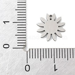 ステンレススチールチャーム201個  レーザー切断  太陽のチャーム  変色防止  ステンレス鋼色  11x11x1mm  穴：1mm&nbsp;STAS-S174-03P