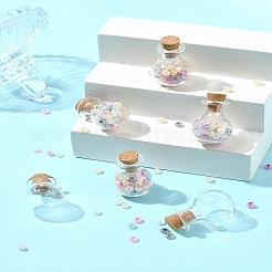 8 個のガラス瓶  ビーズコンテナ  コルク栓付き  ウィッシングボトル  透明  2.65x1.7cm  穴：0.6のCM  容量：4ml（0.13液量オンス）&nbsp;BOTT-FS0001-02