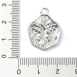 ラインストーンペンダント付きラックメッキ合金  蝶  プラチナ  23x18x3mm  穴：2.5mm&nbsp;FIND-Z051-02P-02